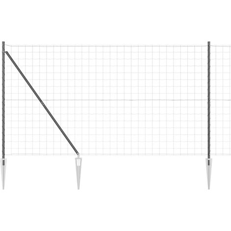 Maison Exclusive - Schweißdrahtzaun mit Spikes 10 x 1,5 m (B x H)