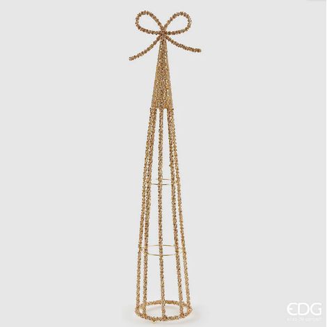 EDG Enzo De Gasperi Decoro Cono Jewel Natale H 66 Cm Gold