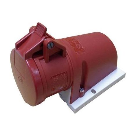 Enchufe mural de una pieza, 16A 5p 6h 400V IP44, terminales sin tornillos MEN31