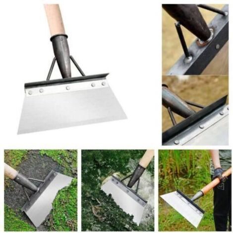Pelle de jardinage multifonctionnelle, pelle de nettoyage, aménagement paysager en acier inoxydable, jardin, plantation, grattage du sol, pelle de ferme, outil de désherbage, 25cm (1/4)