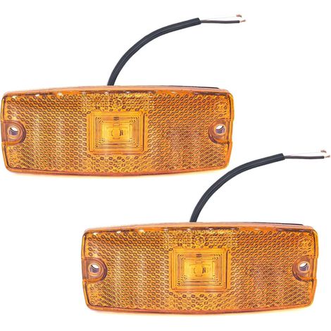 2 PCS Feux de Gabarit Orange LED Camping Car 12V 24V Imperméable Feu de Position Jaune avec Vis de Montage (1/4)