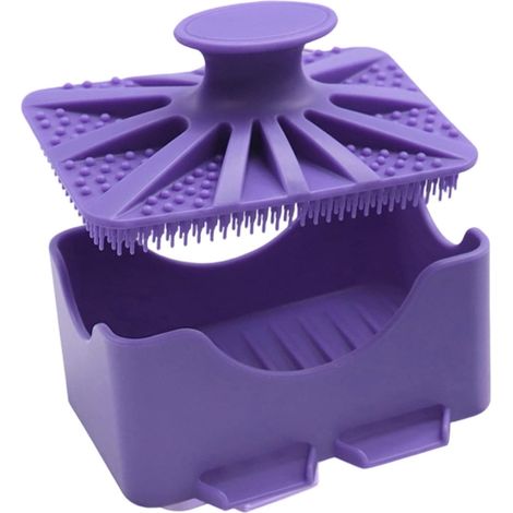 Boîte à savon avec couvercle, silicone, étanche, avec brosse (1/5)