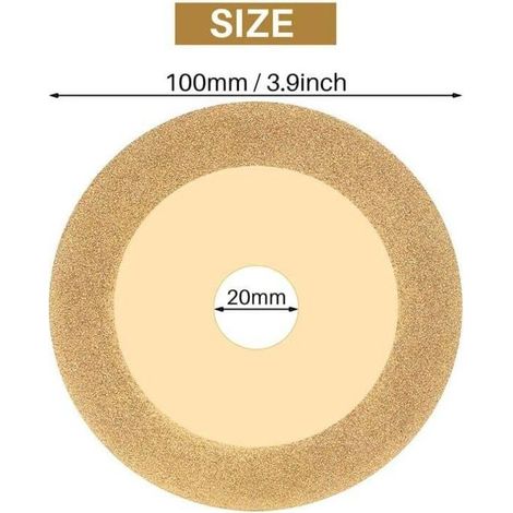 Disque Diamant 100mm Pour Coupe Affûtage Roue Meule Dore- (1/4)