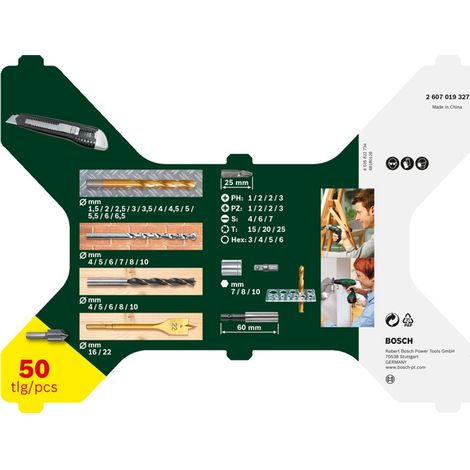 Bosch Bohrer- und Bit-Set X-Line Titanium-Set, 50-teilig