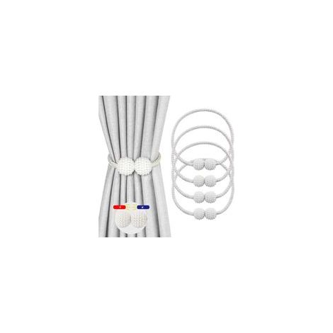 Juego de 4 piezas de sujetadores magnéticos para cortinas transparentes, sujetadores magnéticos para cortinas de sala de estar, oficina y dormitorio (gris) - Crezuo