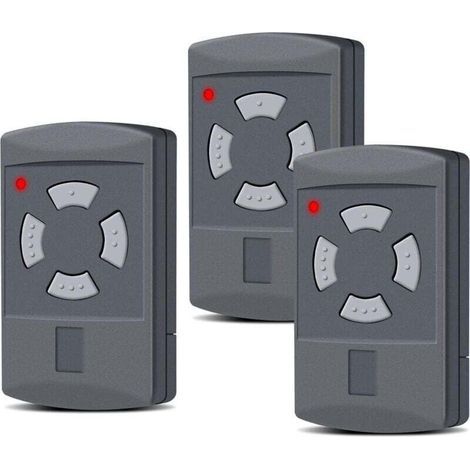Hörmann 3-Pack Replacement Manual Transmitters for Hörmann Garage Doors, 40.685 MHz, 4 Channels, Compatible with HS2-40, HS4-40, HSE2-40, HSE4-40, HSM2-40, HSM4-40, Gray Button (1/4)