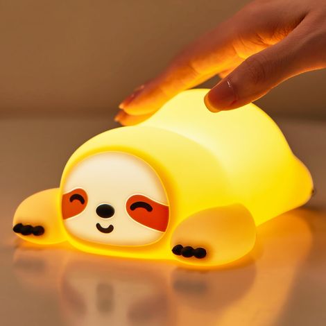 Paresseux Veilleuse Enfant, Silicone Veilleuse Toucher Doux, Dimmable Lampe de Chevet, Rechargeable Lampe avec Minuterie, Night Light pour Chambre Garçon Fille Cadeaux Décoration (1/5)