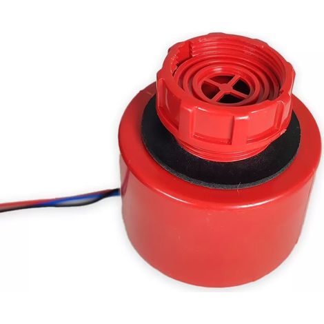 Sirène filaire rouge résistante (IP65) avec volume et tonalité ajustables à fixer sur un support (1/4)