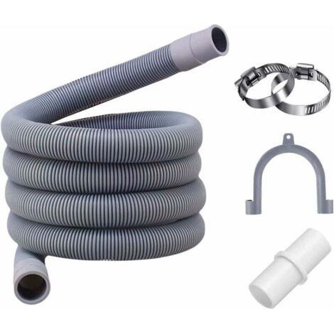 Drain hose, 1.5 m, 3/4", including bracket and clamps, for washing machine and dishwasher (1/5)