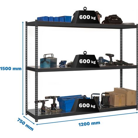 Simonrack Simonforte 1207-3 Regal anthrazit Metall 1500x1200x750