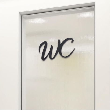 Plaque de Porte Wc Deco,Signaletique Toilettes Noir,Autocollante Wc Stickers,Plaque de Porte Maison,Plaques de Toilette,Decoration Autocollante pour Toilette,Autoadhésive Toilettes pour Bain (1/5)