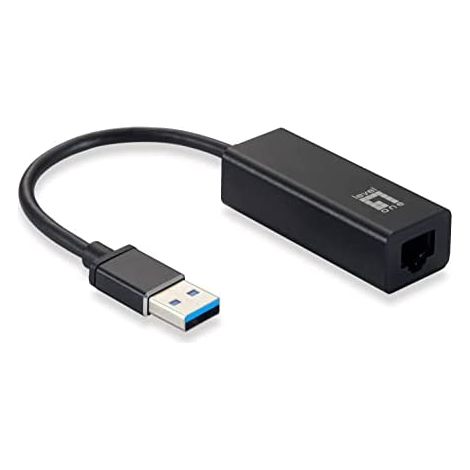 Adaptador Ethernet USB Gigabit LevelOne USB-0401, con cable, USB, Ethernet, 1000 Mbit/s, negro, USB-0401 (1/4)