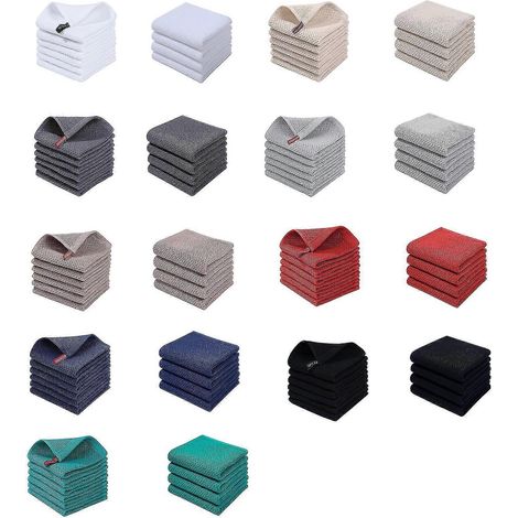 Lot de 6 torchons de cuisine en coton gaufré, ultra doux, absorbants et à séchage rapide, blancs, 34 x 34 cm (1/5)