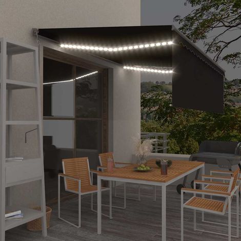 vidaXL Toldo automático persiana LED y sensor viento antracita 4,5x3 m (1/5)