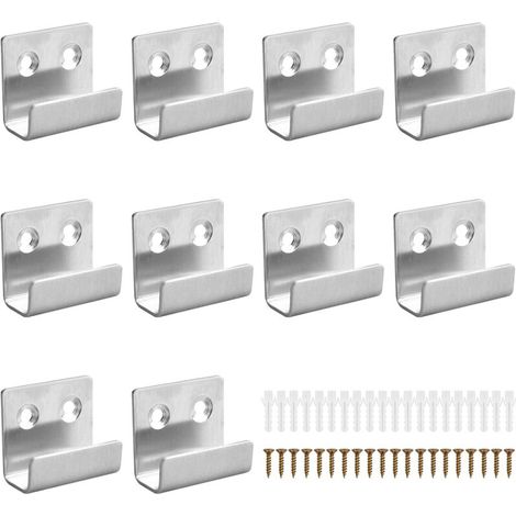 10 pezzi Supporto per piastrelle in ceramica, gancio per piastrelle resistente, staffa a U per montaggio a parete, specchio per bagno, cucina, garage (acciaio inossidabile)