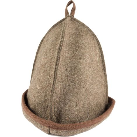 Saunahut – Bunte Hüte – Wollfilz – Filz-Saunakappe für Damen und Herren, braun, Größe S (1/2)