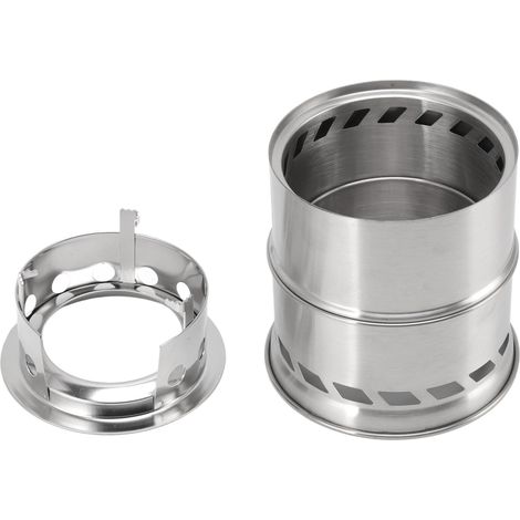 Réchaud à alcool miniature pour le camping et la randonnée, réchaud de camping en acier inoxydable avec sac de rangement et pieds hauts. (1/5)