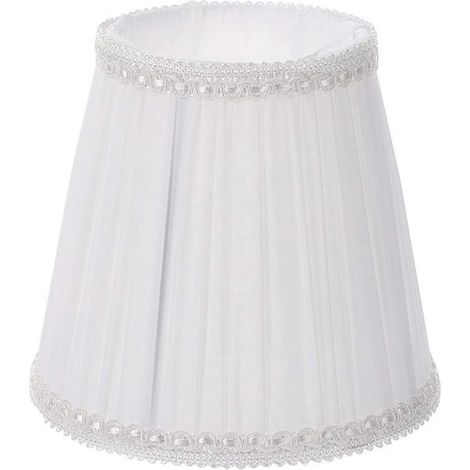Lampenschirm – Tischlampenschirm – Weißer, plissierter Röhrenlampenschirm – Klein – Geeignet für Tisch- und Stehlampen – 13,5 x 10 cm (1/5)