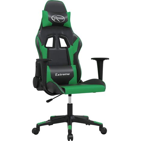 Maison Exclusive - Sedia da Gaming Massaggiante Nero e Verde in Similpelle (1/5)