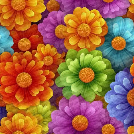Outdoor dekostoffe oxford - Motiv Bunte Blumen DX18076 (1/5)
