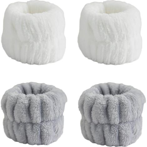 2 Paires de protège-Poignets Spa, protège-Poignets en Microfibre, Bracelet Absorbant Corail, Serviette de Protection pour Le Visage, Douche, Yoga, Sport (1/5)