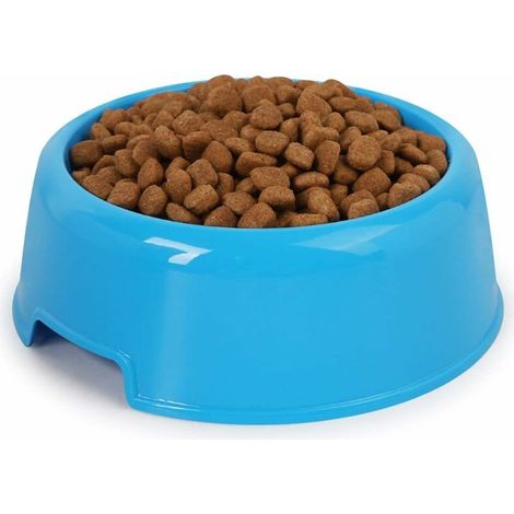1 gamelle ronde réutilisable en plastique pour chat et chien - Pour intérieur et extérieur - Bleu-Ensoleillé (1/5)