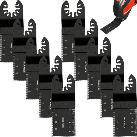 10 Pcs Multifonction Saw Blades Accessoires, 34mm Outil Multifonction Lames, Outils Oscillants Multifonctions Universelle, de Scie Universelle pour Fein Multimaster, Makita, Dewalt Et Plus Encore (1/5)