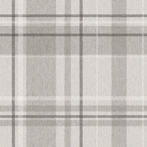 Crown Harris Tweed Herringbone Check Soft Grey Wallpaper Luxury Fabric Effect (1/4)