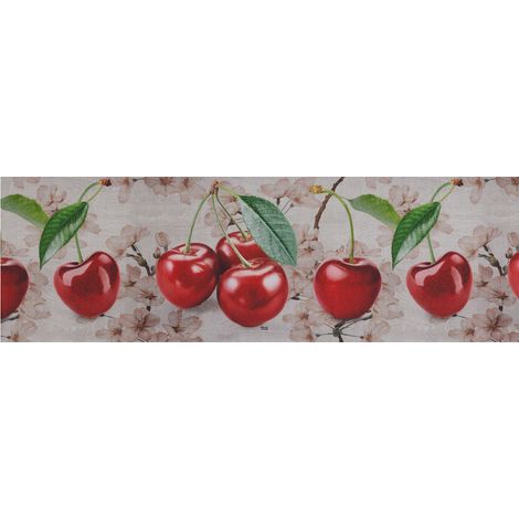 Tappeto Passatoia Cucina Antiscivolo Stampa Digitale Sprinty Disegno Cherry, misura52x180coloreCherry (1/5)