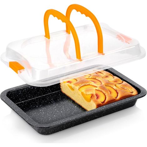 Teglia antiaderente con coperchio, 36x23x4,5 cm
