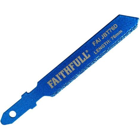 Faithfull Diamond Grit Jigsaw Blade 76mm, Braze-Bonded Edge with Reduced Kerf Technology (1/2)