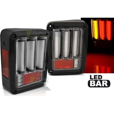 Paire feux arriere Jeep Wrangler JK 07-18 FULL LED Noir (1/5)