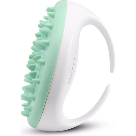 Brosse de massage corporel manuelle en plastique et caoutchouc, pour cuir chevelu, douche et bain, modelage et bien-être (1/5)