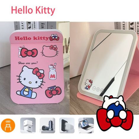 KLVGTIFS PU - Miroir de maquillage lumineux - Perles LED - Chargement USB - Écran tactile ultra haute définition - 3 options d'éclairage 02 (1/4)