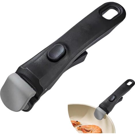 Poignée Amovible Universelle Pour Poêles, Poignée Amovible, Poignee Détachable Pour Casserole Résistante À La Chaleur (250°C), Pour Poignées De Poêle À Frire, Supporte 10kg (Noir-1PC) (1/5)