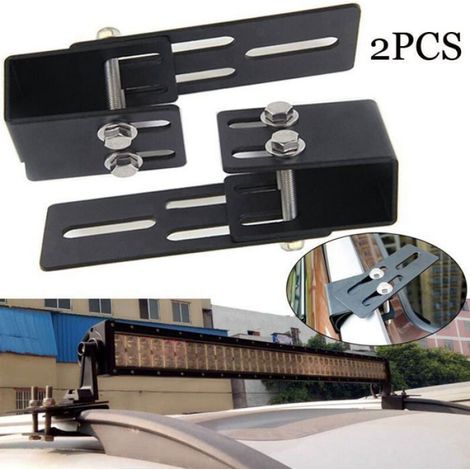 Supports de fixation pour ruban LED - - Lot de 2 - Alliage d'aluminium - Noir - Installation facile - 18,3x3,5x4 cm (1/4)
