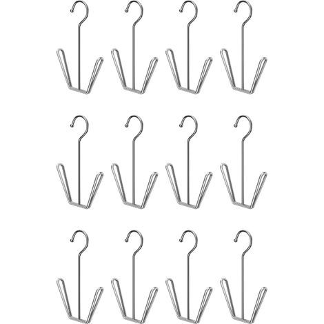 Lot de 12 Cintres à Chaussures en Acier Inoxydable,Support à Chaussures Multifonctionnel, à Double Crochet, de Séchage de Chaussures pour déshumidifier Les Chaussures en Cuir suspendues (1/5)