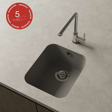 Cuve sous plan POALGI, GANDIA 192, Granit, Gris Ash, 38 cm, 1 bac (1/4)