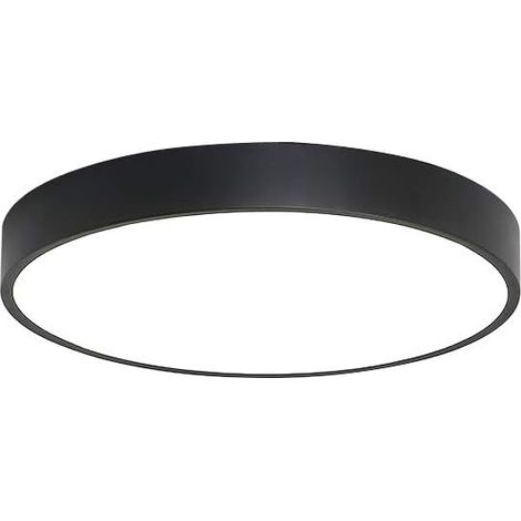 QAZQA Minimalist LED Plafonnier Macaron Coloré, Style Nordique Moderne Plafonnier Plafonnier Créatif, 3 températures de couleur, Chambre, Salle à Manger, Salon (Black, 30cm) (1/5)