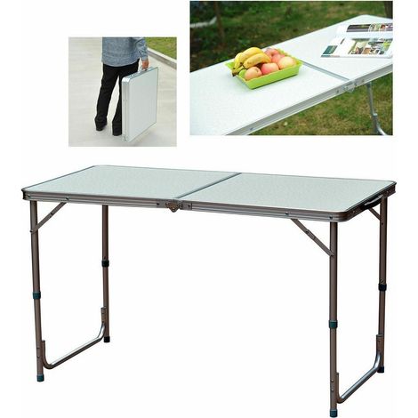CAMPING- UND PICKNICKTISCH AUS KLAPPBAREM ALUMINIUM (1/5)