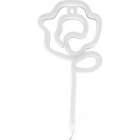 Rosenförmige LED-Neonleuchte für Dekorationen, Valentinstag, Hochzeiten – ABS/PVC, 28 cm, 242 g – Lila-Grünes Licht – 1 Stück (1/5)