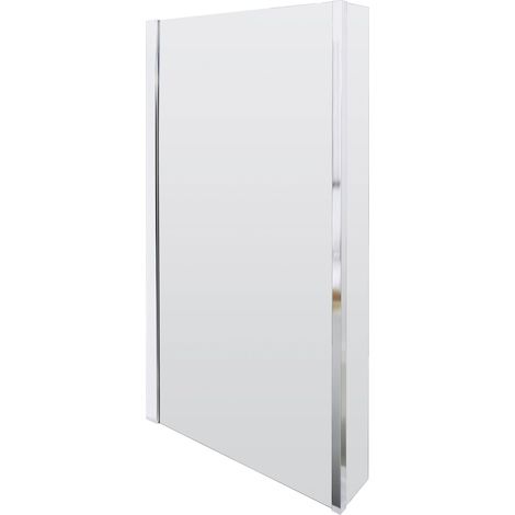 Chrome 6mm Toughened Safety Glass Reversible L-Shaped Bath Screen Fixed (1/5)