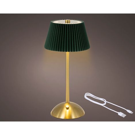 Lampada da tavolo LED ricaricabile in ferro D 14 cm altezza 30 cm verde Peraga Christmas