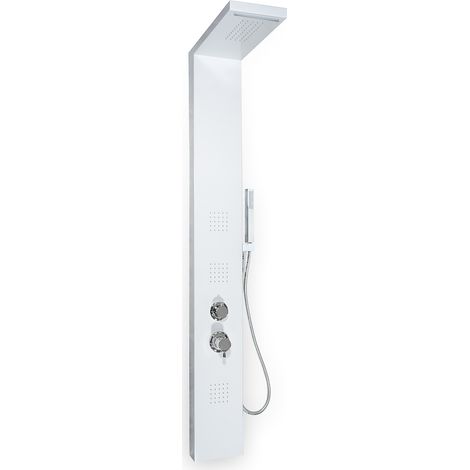 Pannello doccia bianco idromassaggio pioggia multifunzione mod. Manhattan White (1/3)
