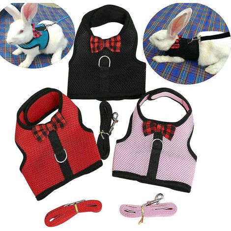 Harnais pour petits animaux Laisses Hamster Lapin Chat Furets Écureuil Rat Gilet Vêtements (1/4)