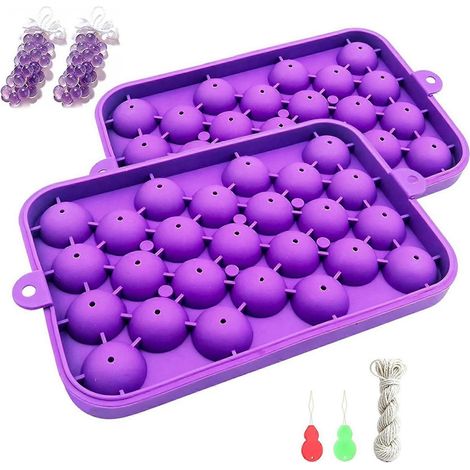 Lot de 2 moules à savon en silicone, kit de fabrication de savon au raisin pour débutants, moules à savon au raisin pour la décoration intérieure (1/5)