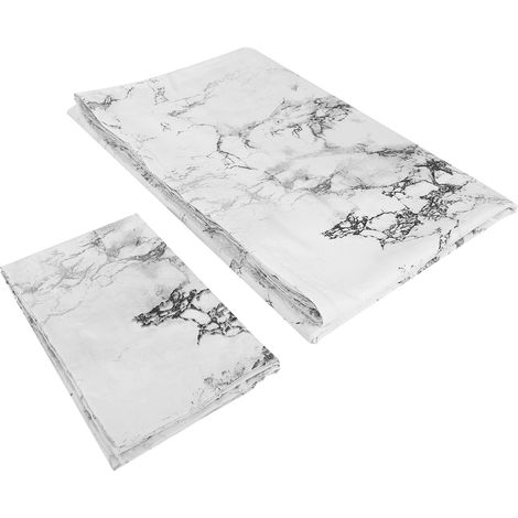 Parure de lit imprimée marbre en polyester (housse de couette 150 x 200 cm, 1 taie d'oreiller) (1/5)