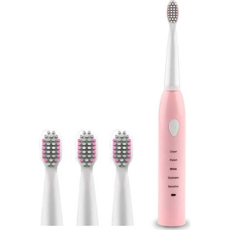Brosse à dents électrique sonique 5 modes 32000 vibrations IPX7 étanche 4 brossettes incluses rechargeable USB autonomie 15 jours (1/4)