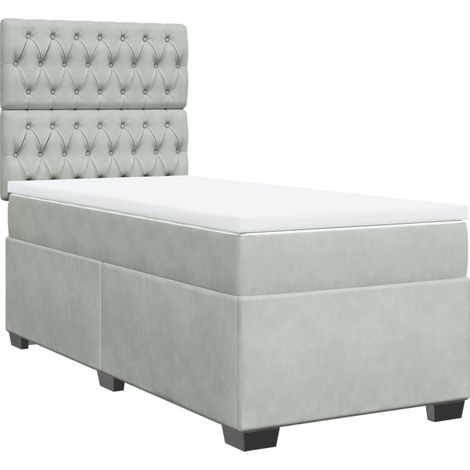 Maison Exclusive - Giroletto a Molle con Materasso Grigio Chiaro 80x200 cm Velluto