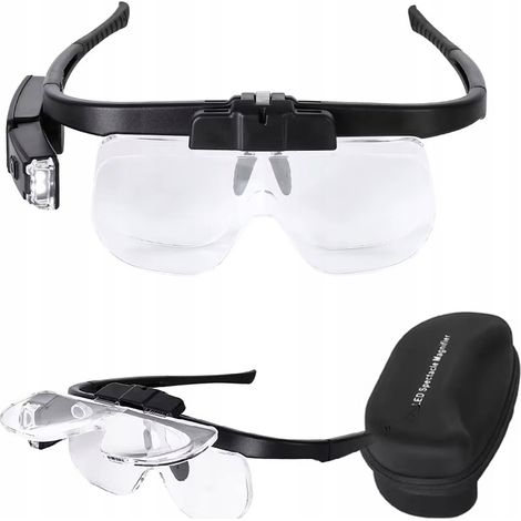 Lenti d'ingrandimento LED OptiView 6in1 con luce  USB  1,5x-4,5x  Set di lenti  Per lavori di precisione e fai da te